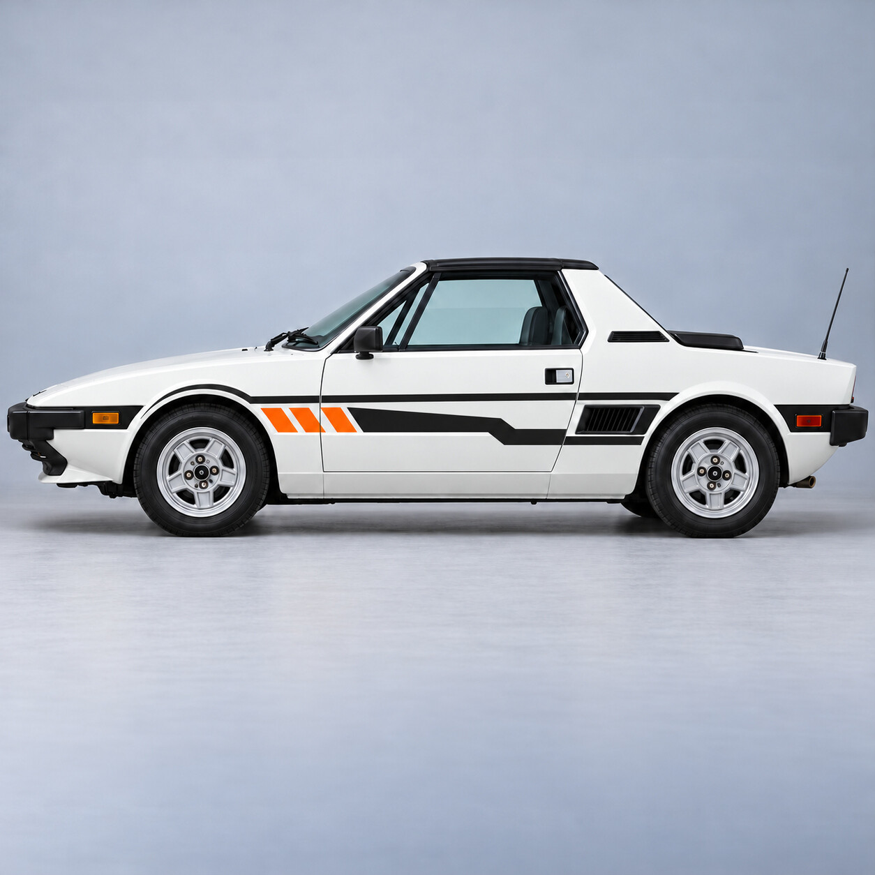Gespleten Riemstrepen Zijdeur Vinyl Decal Sticker voor Bertone X1/9 1500 Noord-Amerikaanse Targa 1985