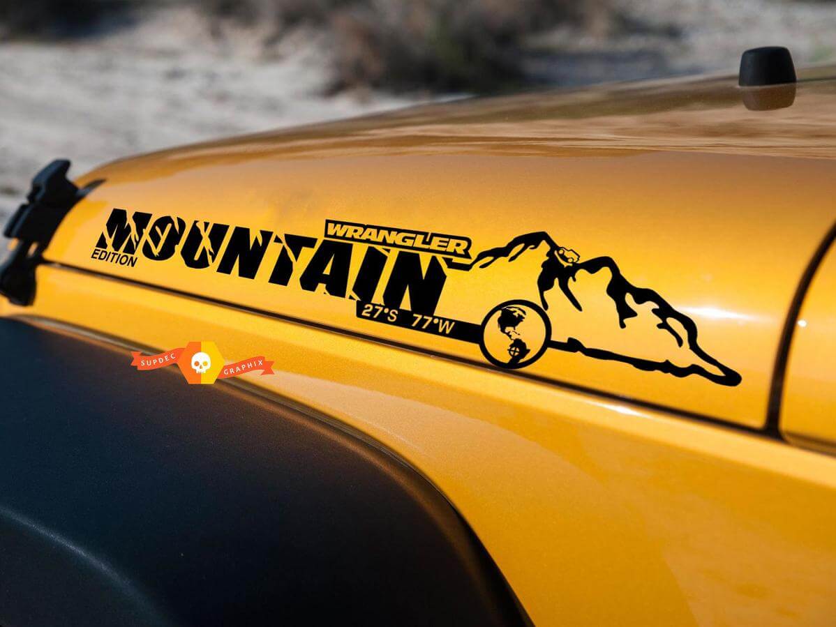 Mountain Edition Motorkap Vinyl Decal Kit voor Jeep Wrangler JK JKU