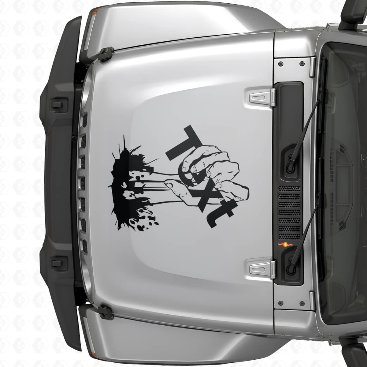 Zombie Hand Aangepaste Tekst Vinyl Motorkap Sticker voor Jeep Wrangler