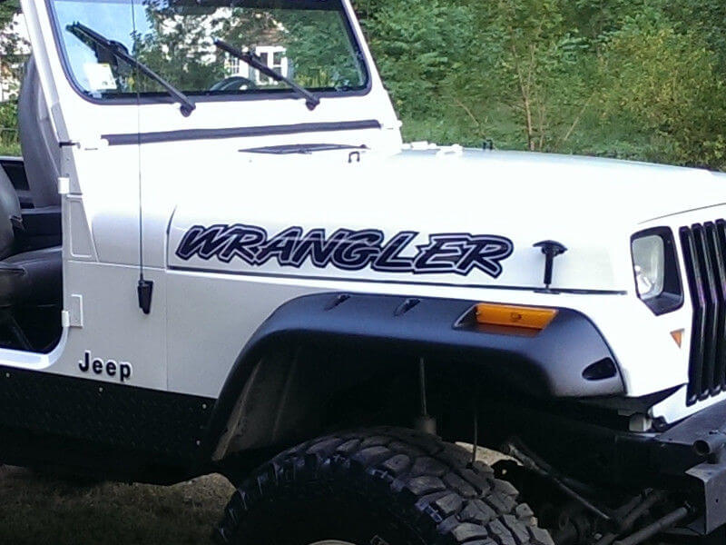 Motorkapstickers 2-delige set 2 voor Jeep Wrangler YJ TJ JK MJ