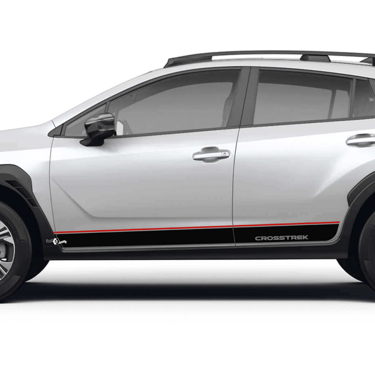 Zijdeur Strepen Rocker Panel voor Suba Crosstrek Vinylstickers Grafische 2 kleuren
