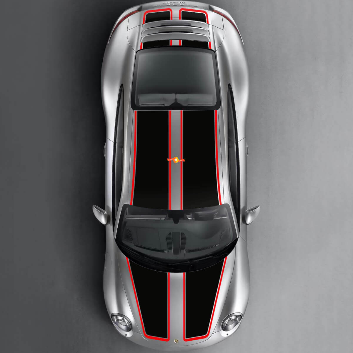 Dual Racing Hood Dak Trunk Stripes voor Porsche 911 -modellen

