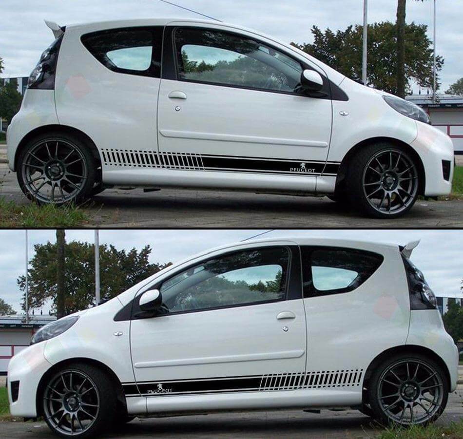 Decal Sticker Strepen Kit Voor PEUGEOT 107 Spoiler Bumper Uitlaat Licht Voor Lip