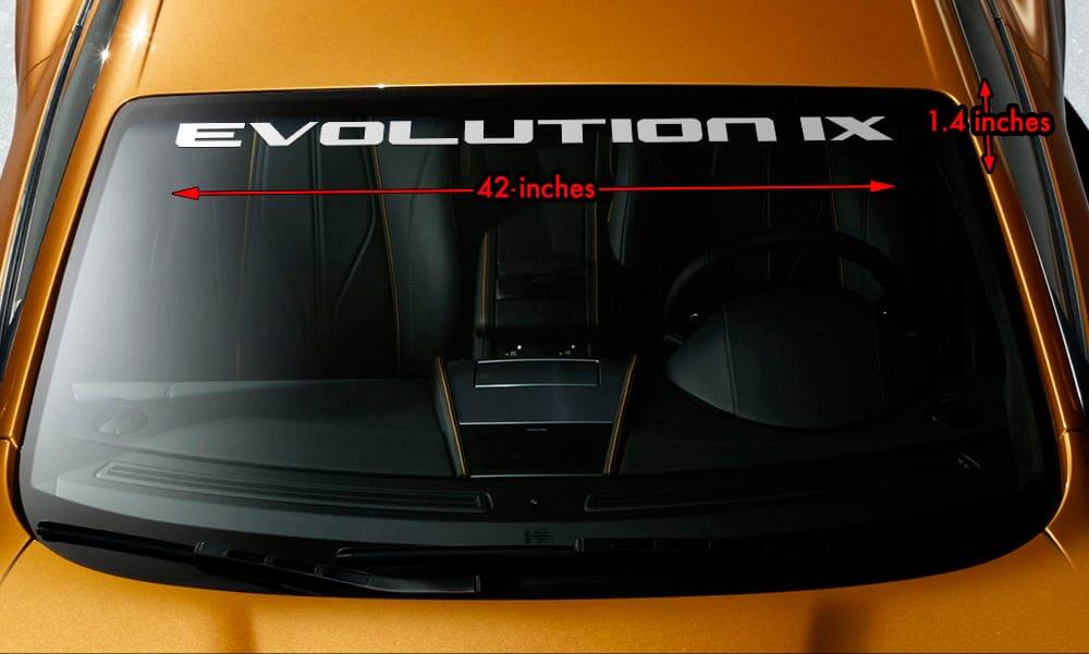 MITSUBISHI EVOLUTION IX 9 EVO WRC Windscherm Banner Vinyl Decal Sticker 42x1.4