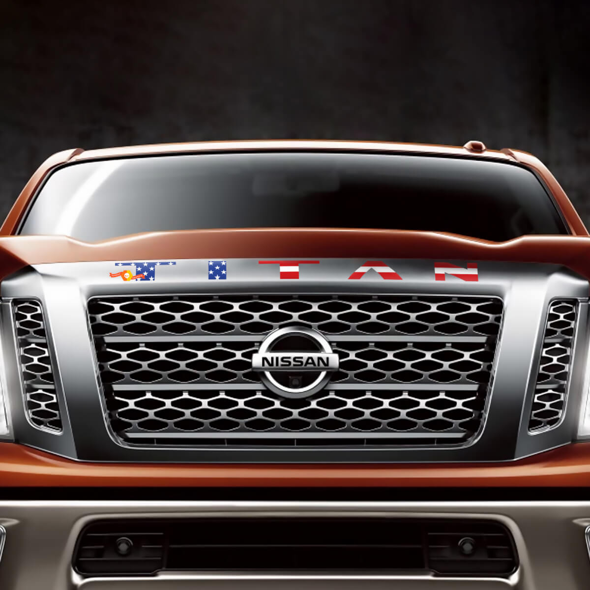 VS US Flag Titan Hood Decal Sticker voor Nissan Titan
