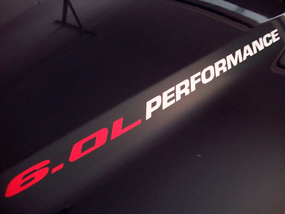 6.0L Performance Motorkap Vinyl Decal Voor Musclecar F250 Chevy Silverado GMC