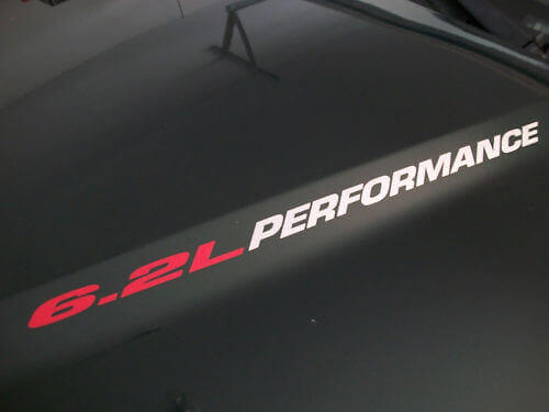 6.2L Performance Motorkap Vinyl Stickers voor Chevrolet Camaro SS LS3 2010-2012