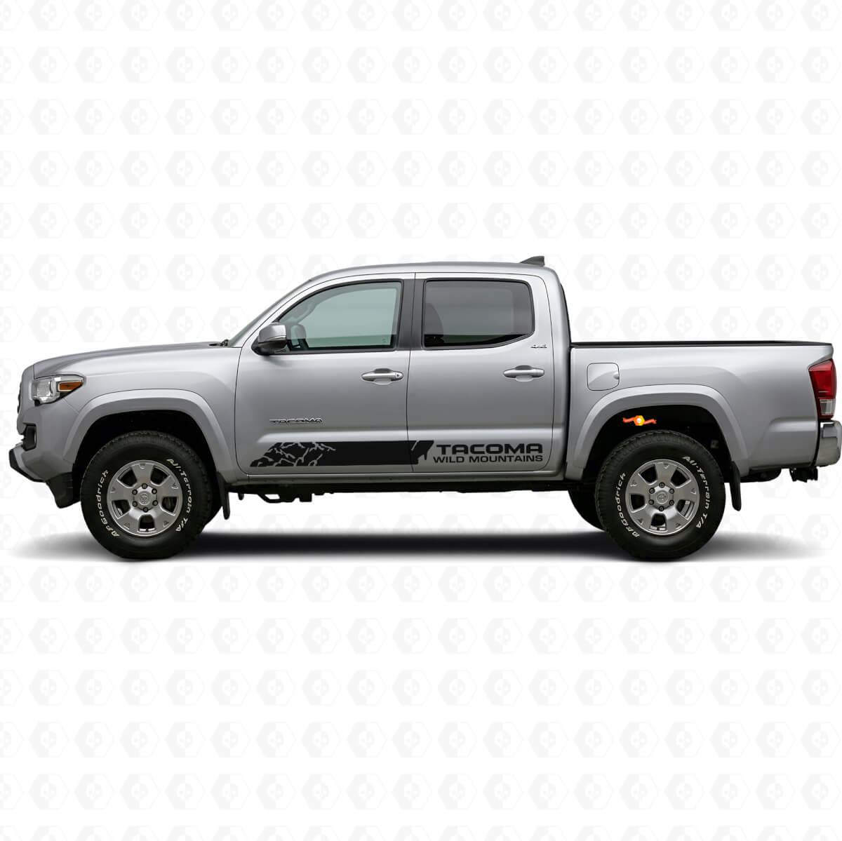 Wild Mountains zijstrepen vinyl decal set voor Toyota Tacoma 2016
