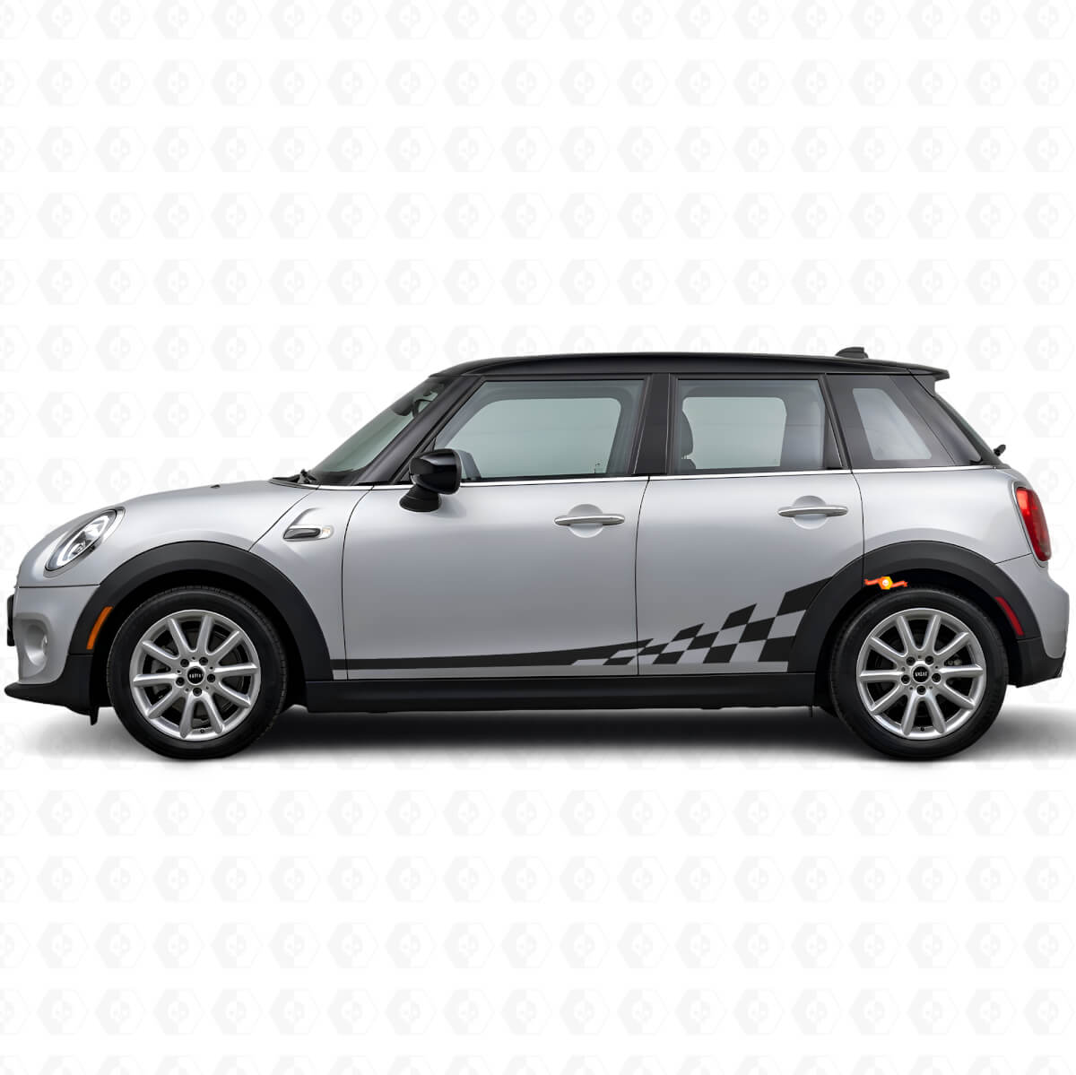 Checkered Flag Zijstrepen Vinyl Decals Kit voor Mini Cooper F56