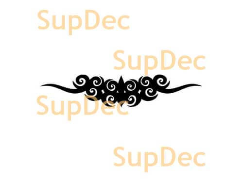 Zwarte Ornament met Krullen Vinyl Decal Sticker voor Auto's & Vrachtwagens