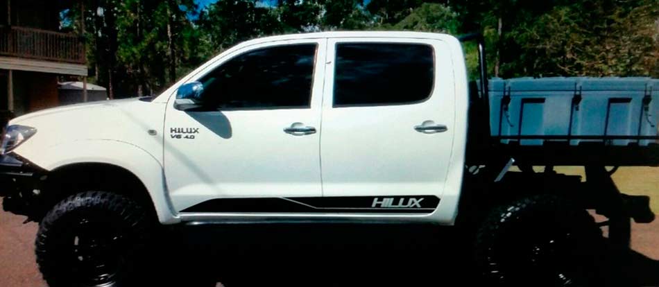 Merkstrepen Zij vinyl decal sticker voor Toyota Hilux