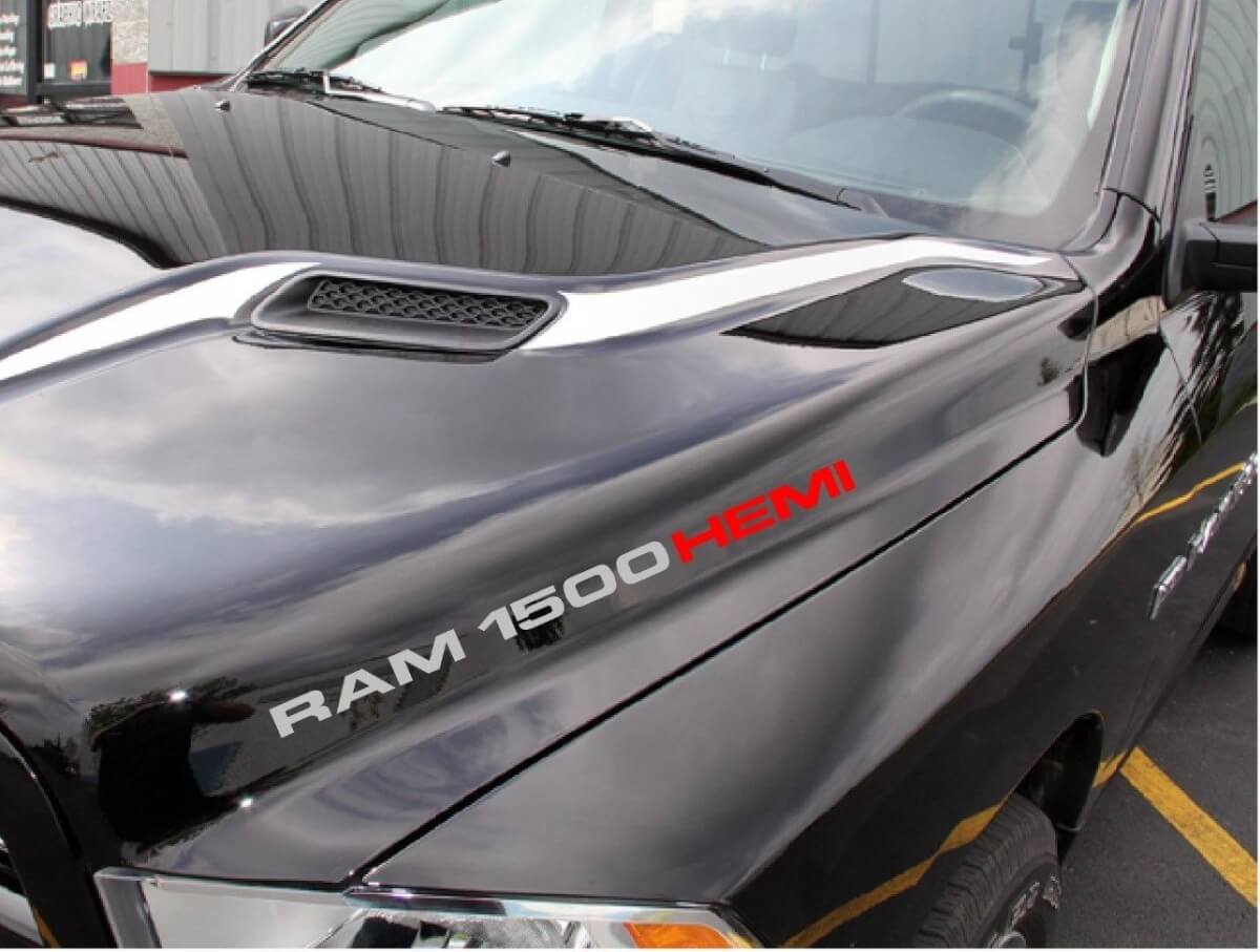 Hemi-stijl lettertype motorkarakter vinylstickers kit voor Dodge Ram 1500