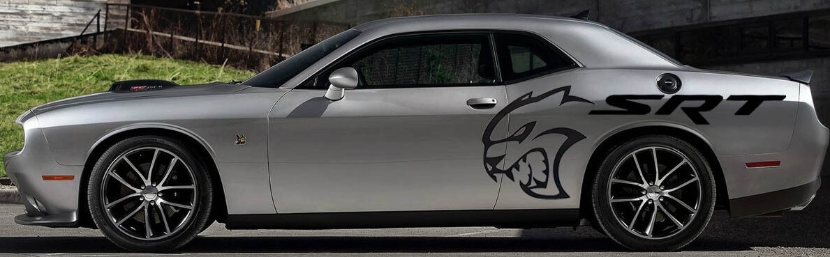 SRT Hellcat Achterzijvinylsticker Set voor Dodge Challenger