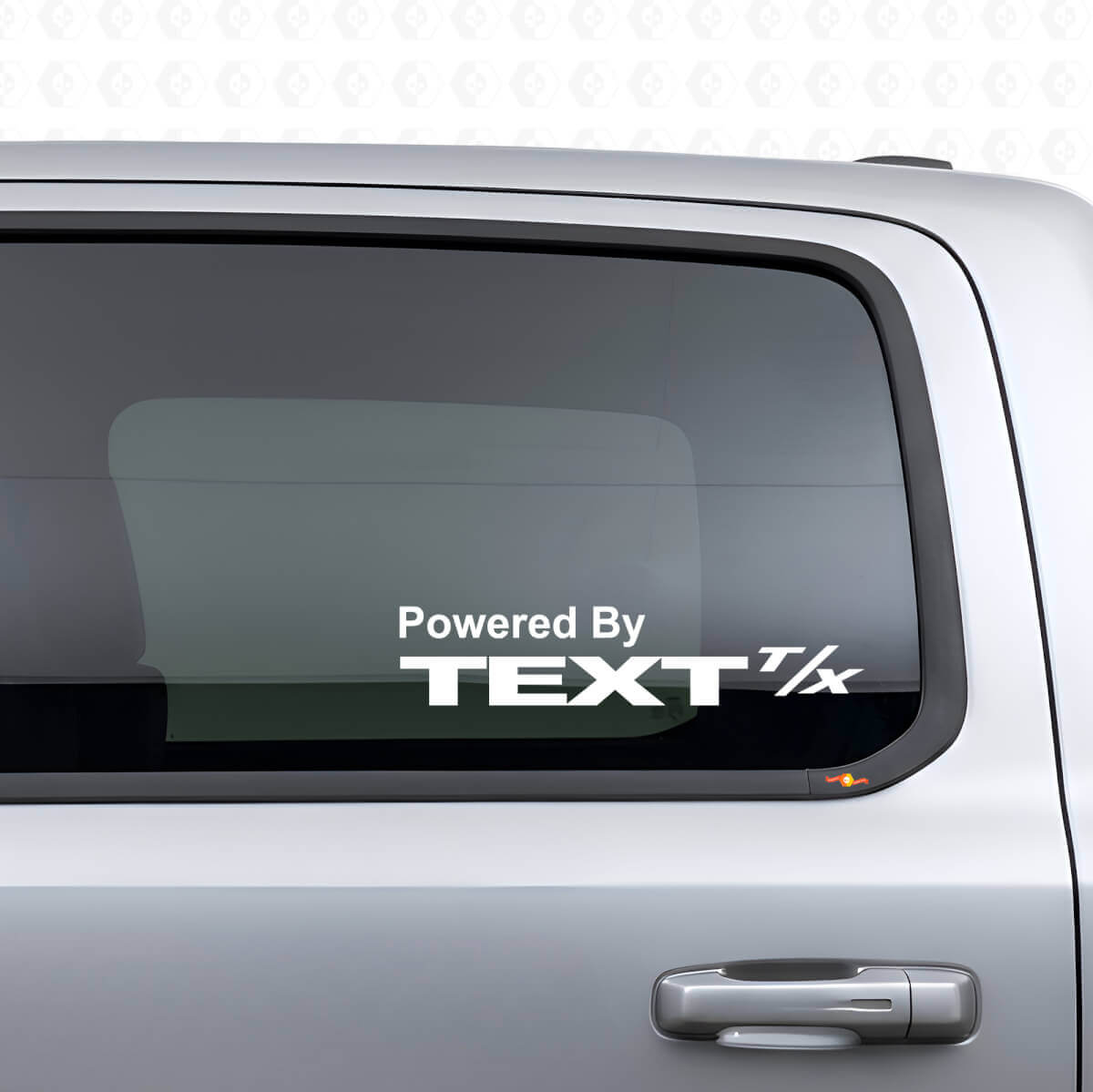 Powered By met aangepaste tekst zijraam vinyl sticker set voor Dodge Ram