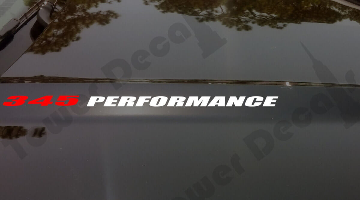 345 Performance Motorkap Vinyl Decal Set voor Dodge Ram Charger en Magnum