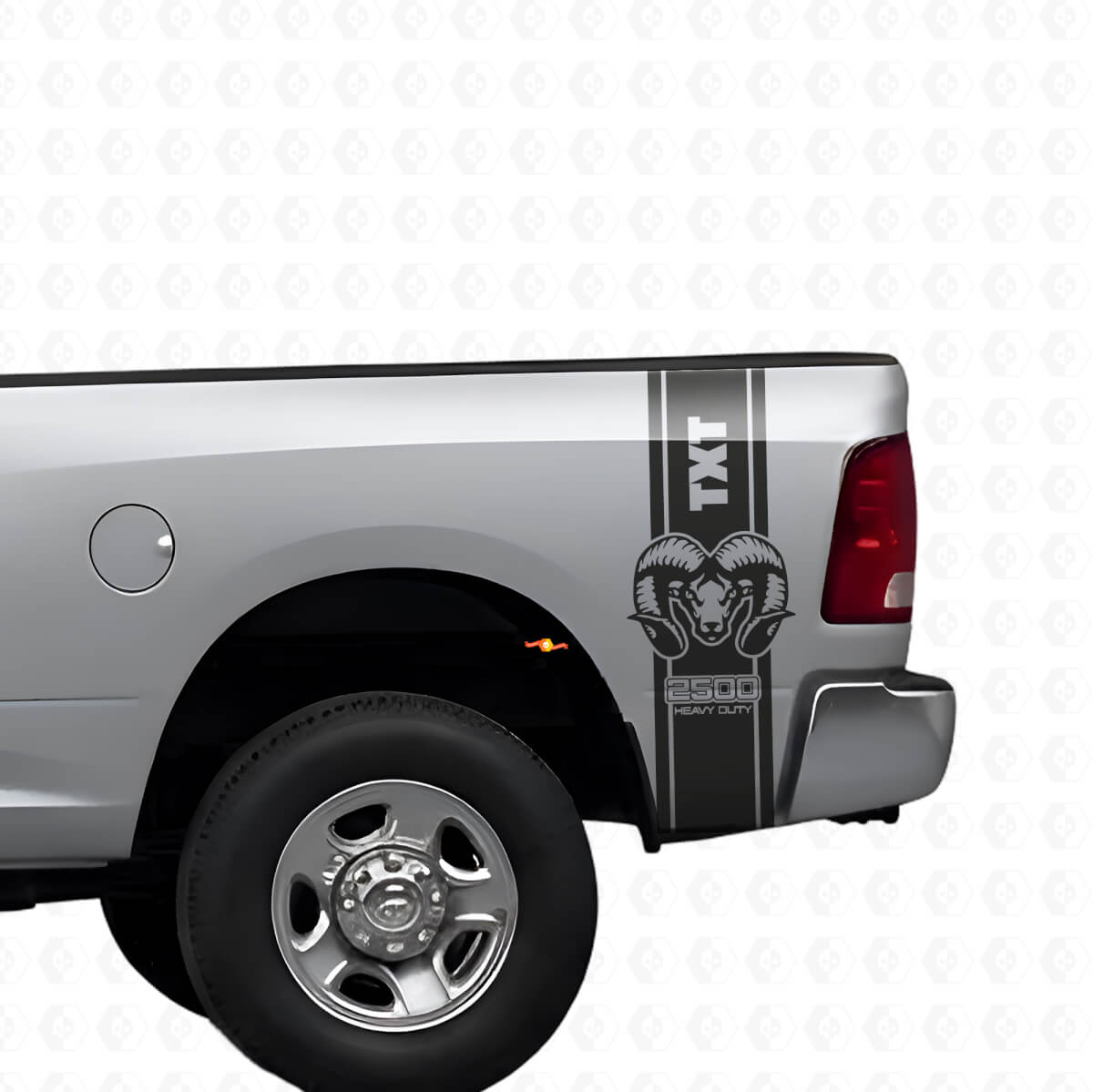 Hemi Custom Tekst Achterzijde Strepen Vinyl Decal Kit voor Dodge Ram 1500 2500