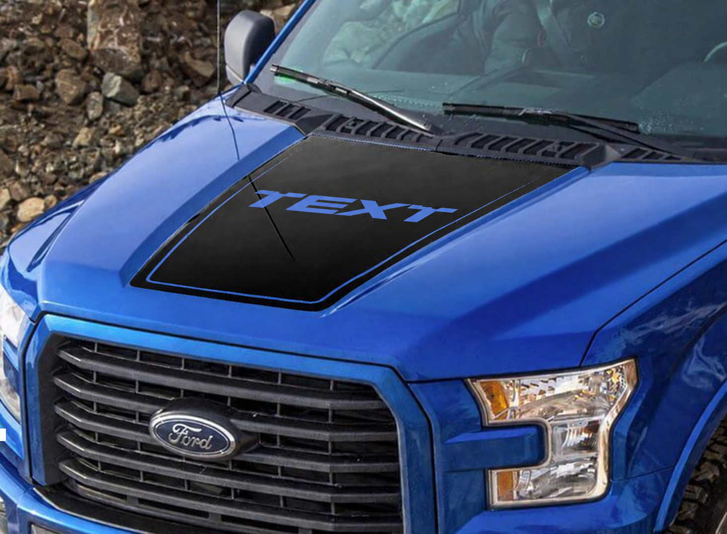 Aangepaste tekst motorkapgrafiek zijstreep sticker voor Musclecar truck 2015-2016