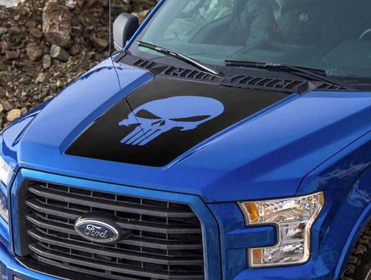 Ford F-150 2015-2016 Punisher schedel motorkap grafische zijstreep sticker sticker