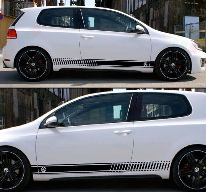 Stickers Sticker voor Volkswagen VW Golf Stripes Grafische Deur Trim Kit mk1-mk7 gti