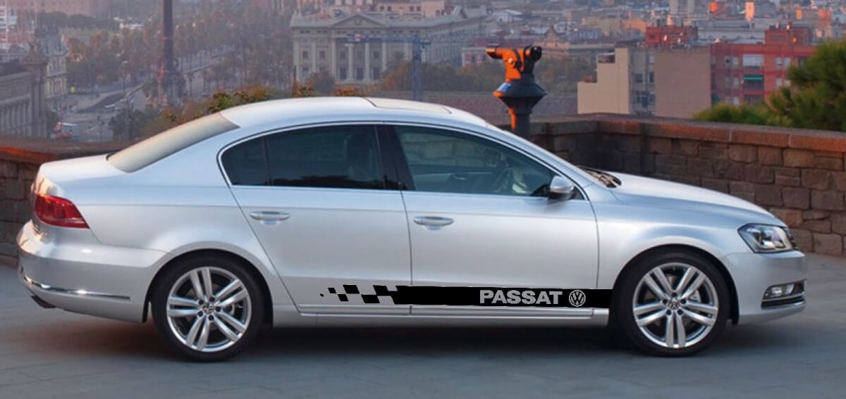 2X volkswagen PASSAT zijskirt vinyl body sticker sticker embleem logo