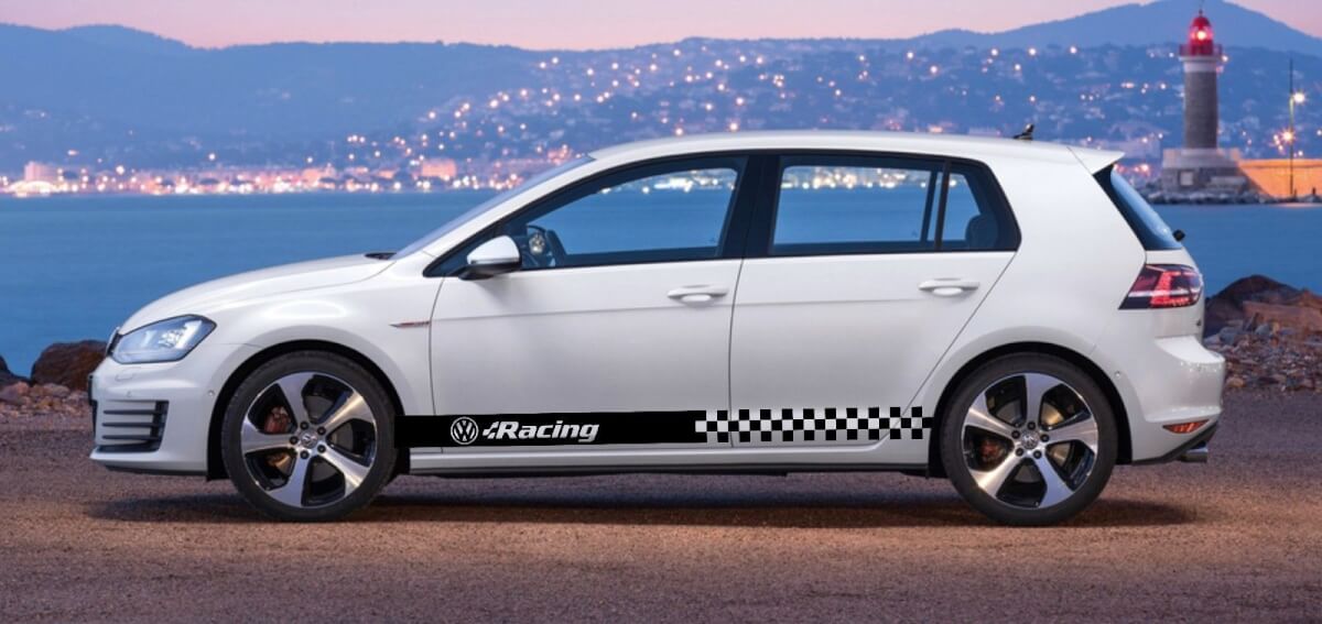 2X volkswagen racerok vinyl body sticker sticker golf 1 2 3 4 gti polo