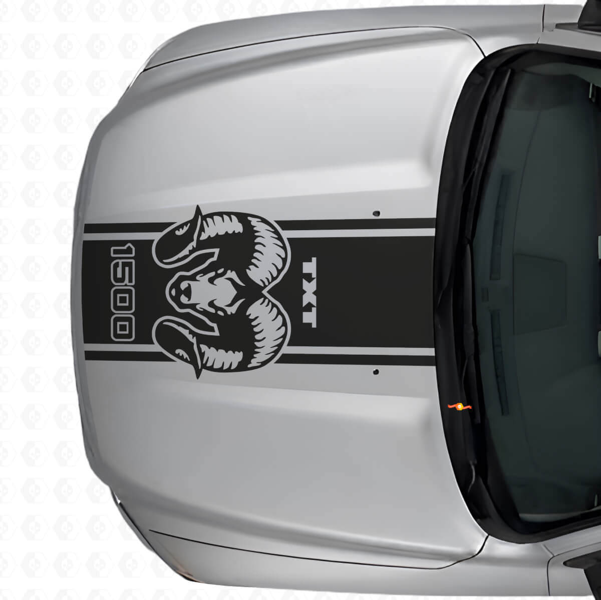 Hemi Custom Tekst Motorkapstrip Vinyl Sticker voor Dodge Ram 1500 2500
