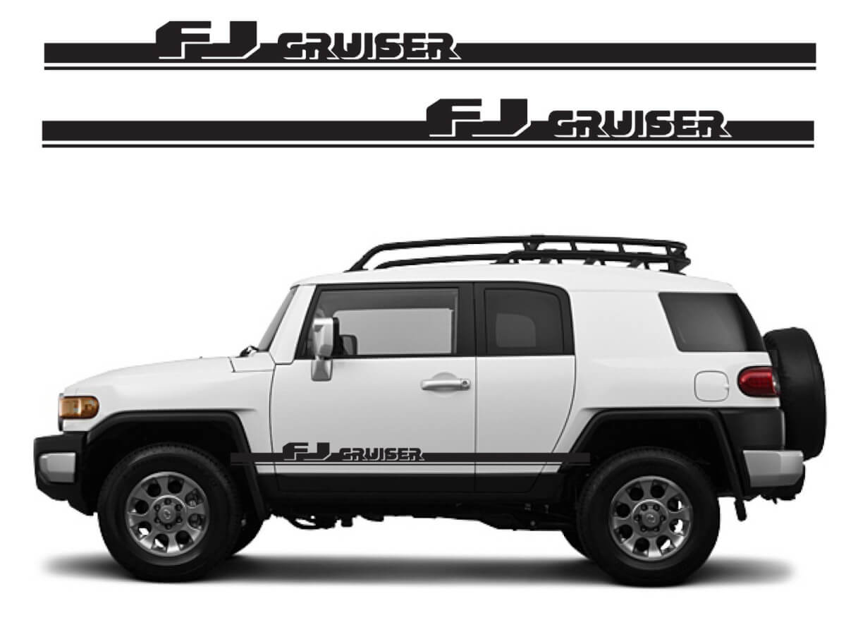 Branded Side Stripes Vinyl Decal Kit voor Toyota FJ Cruiser