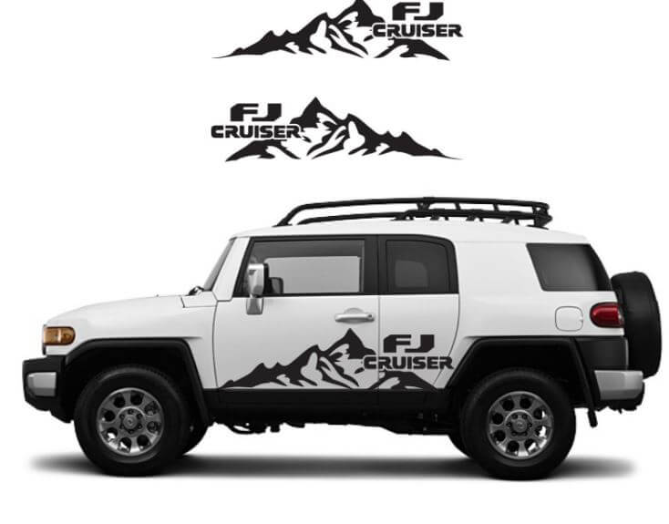 Grote Berg Deur Vinyl Decal Set voor Toyota FJ Cruiser