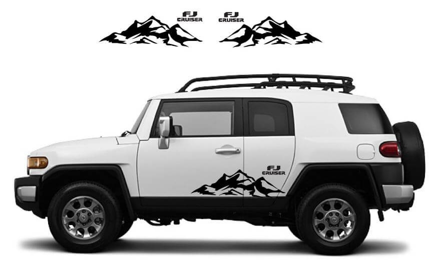 Mountain Range Deurzijde Vinyl Decal Kit voor Toyota FJ Cruiser