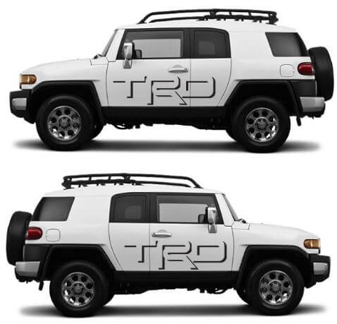 TRD-stijl Shadow Side Deur Vinyl Decal Set voor Toyota FJ Cruiser