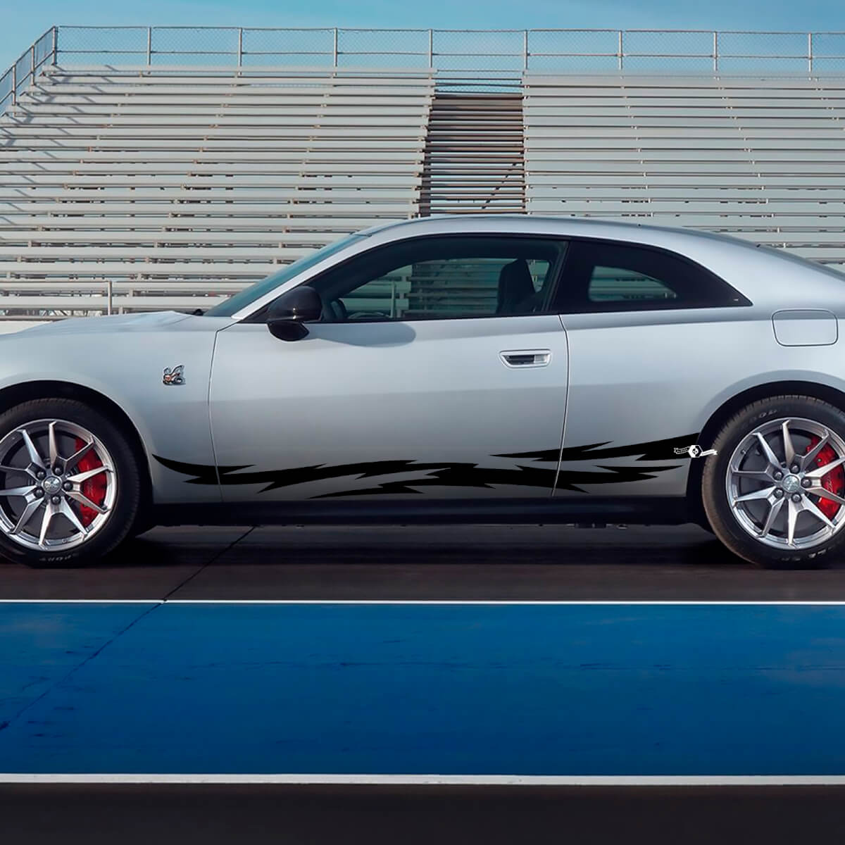 Zijrocker paneel stickers strepen voor Dodge Charger Electric 5

