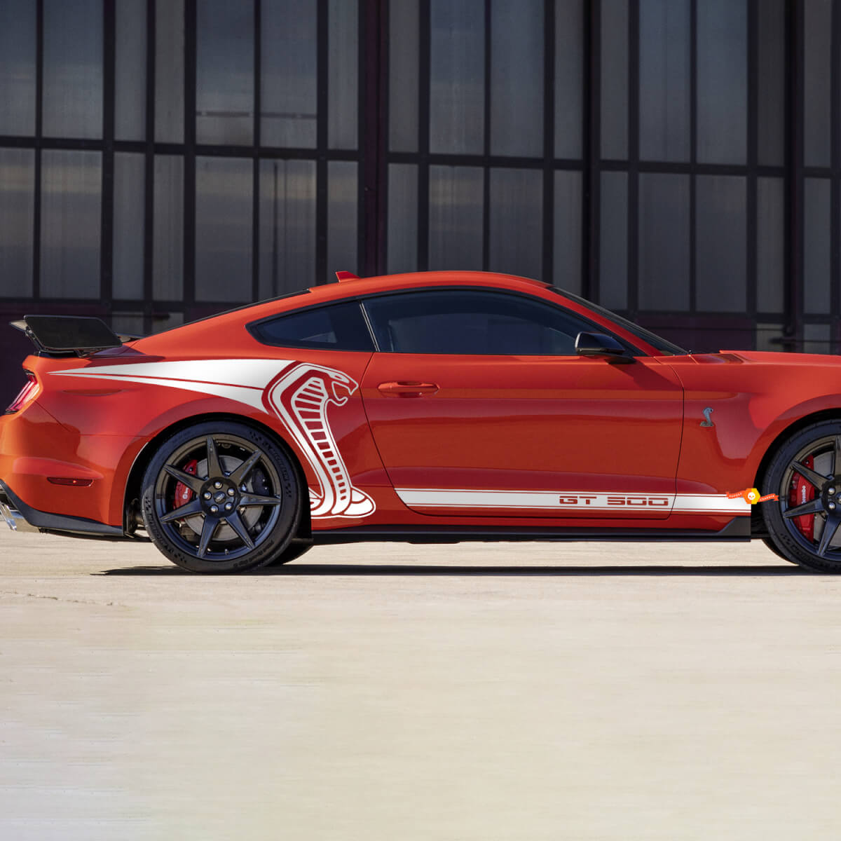 Zij-achterkant Grafische Strepen Stickers Decals voor Ford Mustang Cobra
