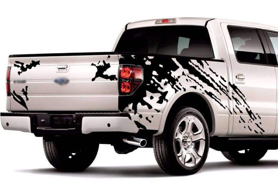 Set Vinyl Stickers Spatscherm Achterbak Zijkant voor Pickup Trucks