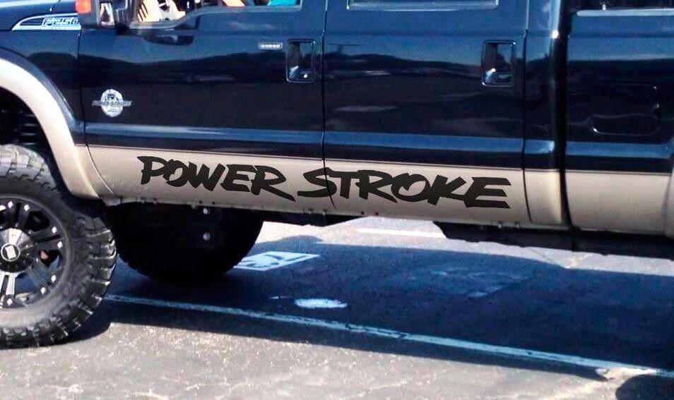 Paar Power Stroke Door banner vinyl stickers stickers (past op: Musclecar Superduty Truck)