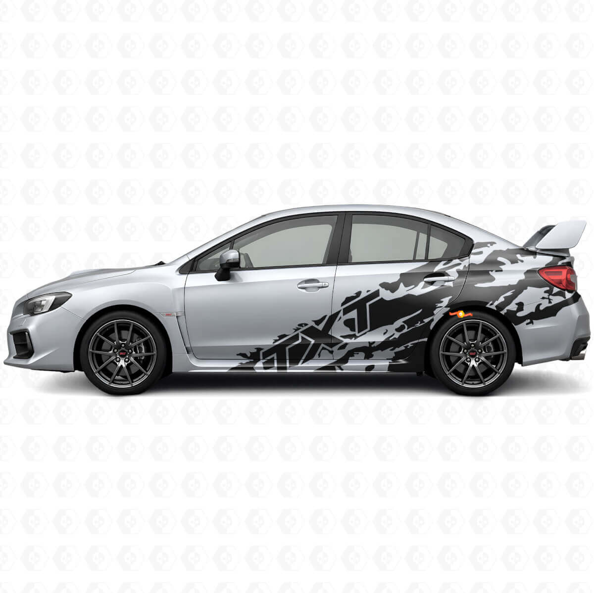 Modderspat & Aangepaste Tekst Zijvinyl Decal Kit voor Suba Impreza STI WRX 2002-07