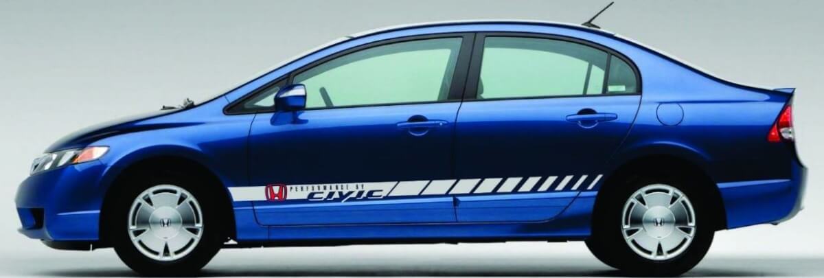 Performance door Civic zijstreep vinyl decalset voor Honda Civic 2005-2015