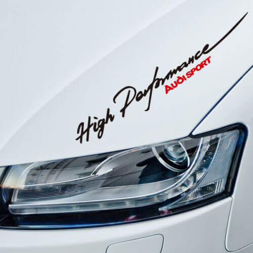 High Performance Audi Sport Reflecterende Motorkap Vinyl Decal voor Audi