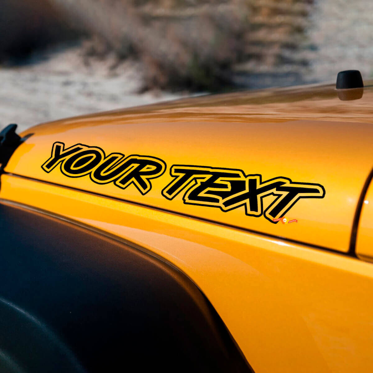 Op Maat Gemaakte Omrande Letterstickers Motorkap Vinyl Decals Set voor Jeep Wrangler
