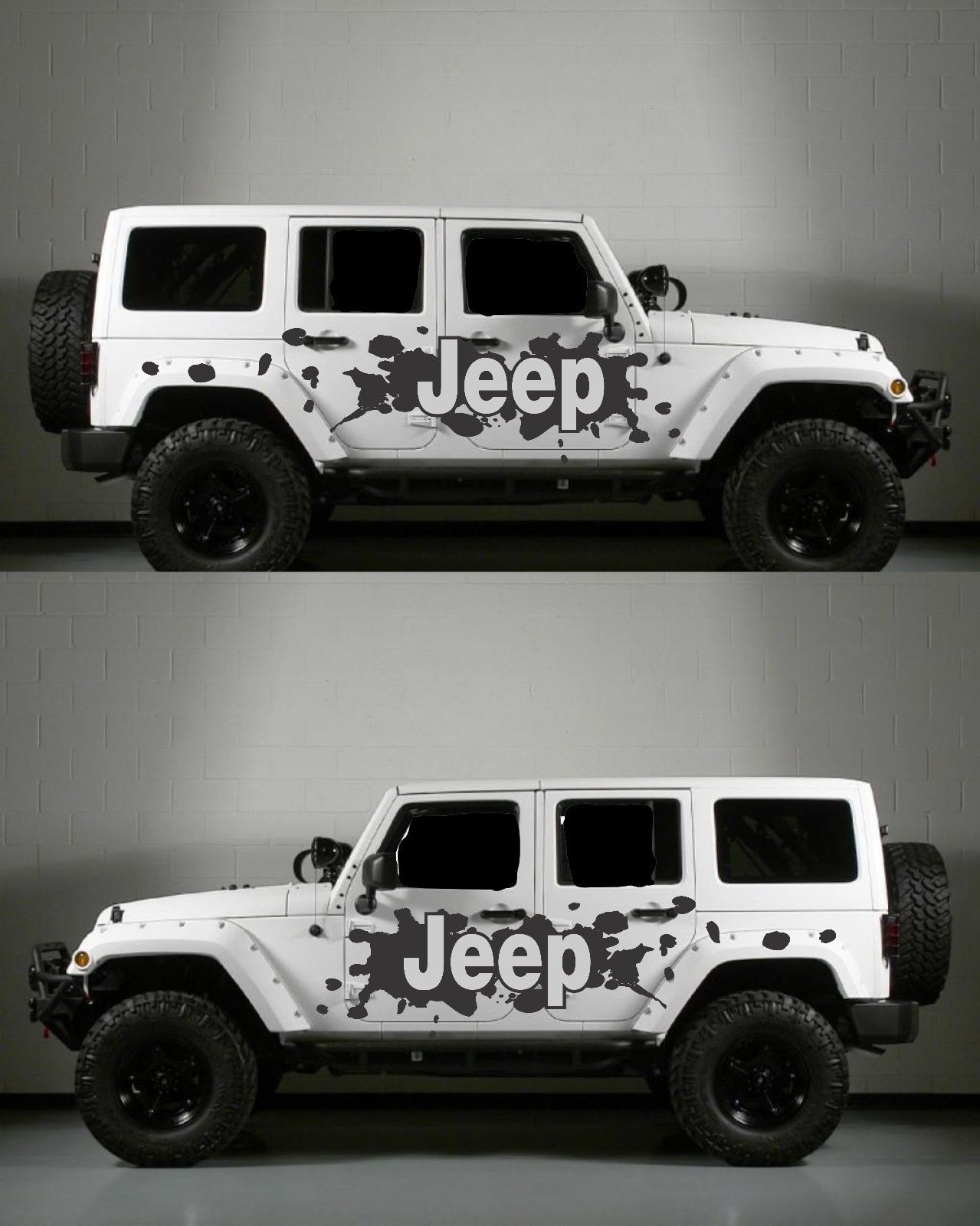 Jeep Side Splatter Body Decal Kit om te passen bij Jeep Wrangler -stijl