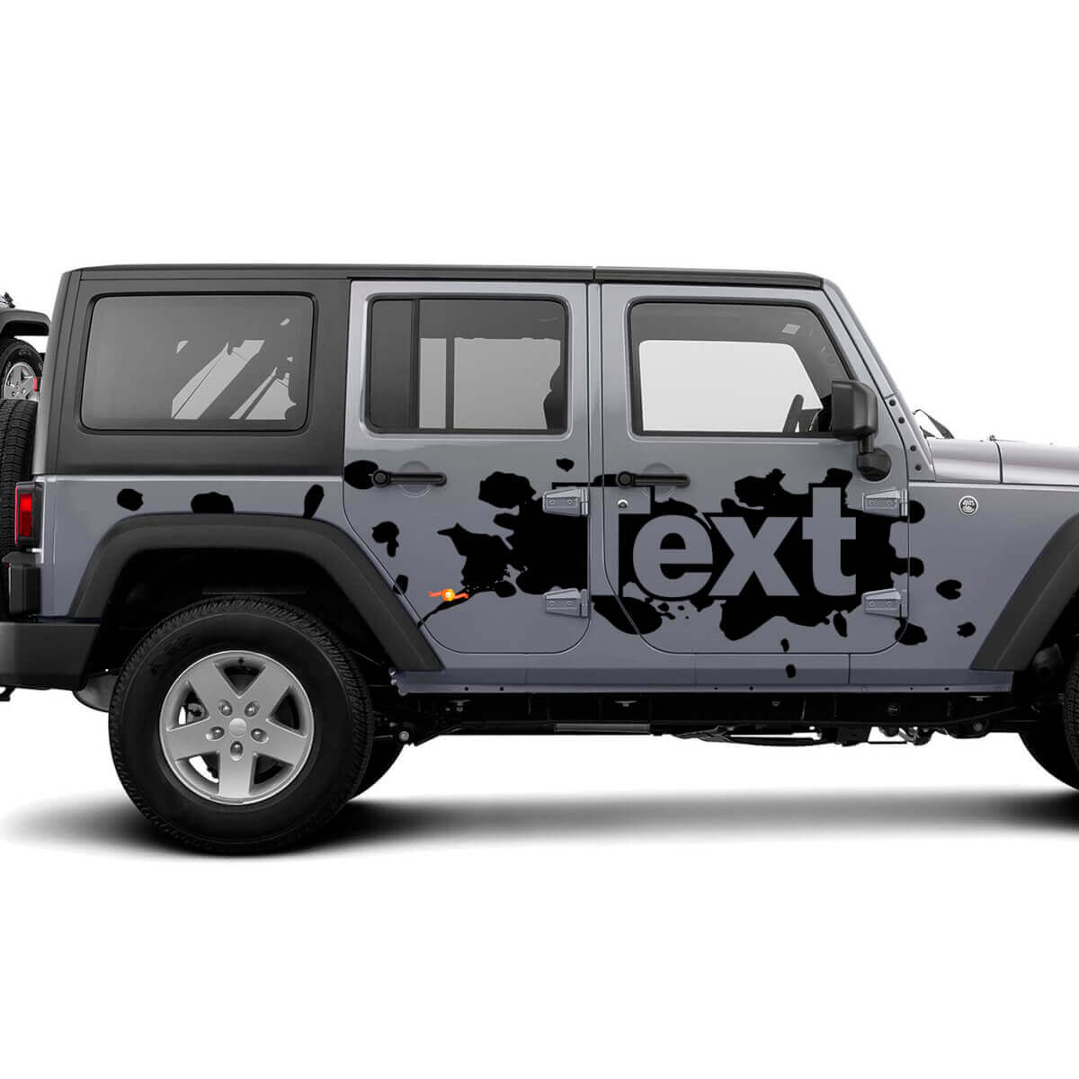 Verfsplashes met Aangepaste Tekst Zijvinyl Sticker voor Jeep Wrangler