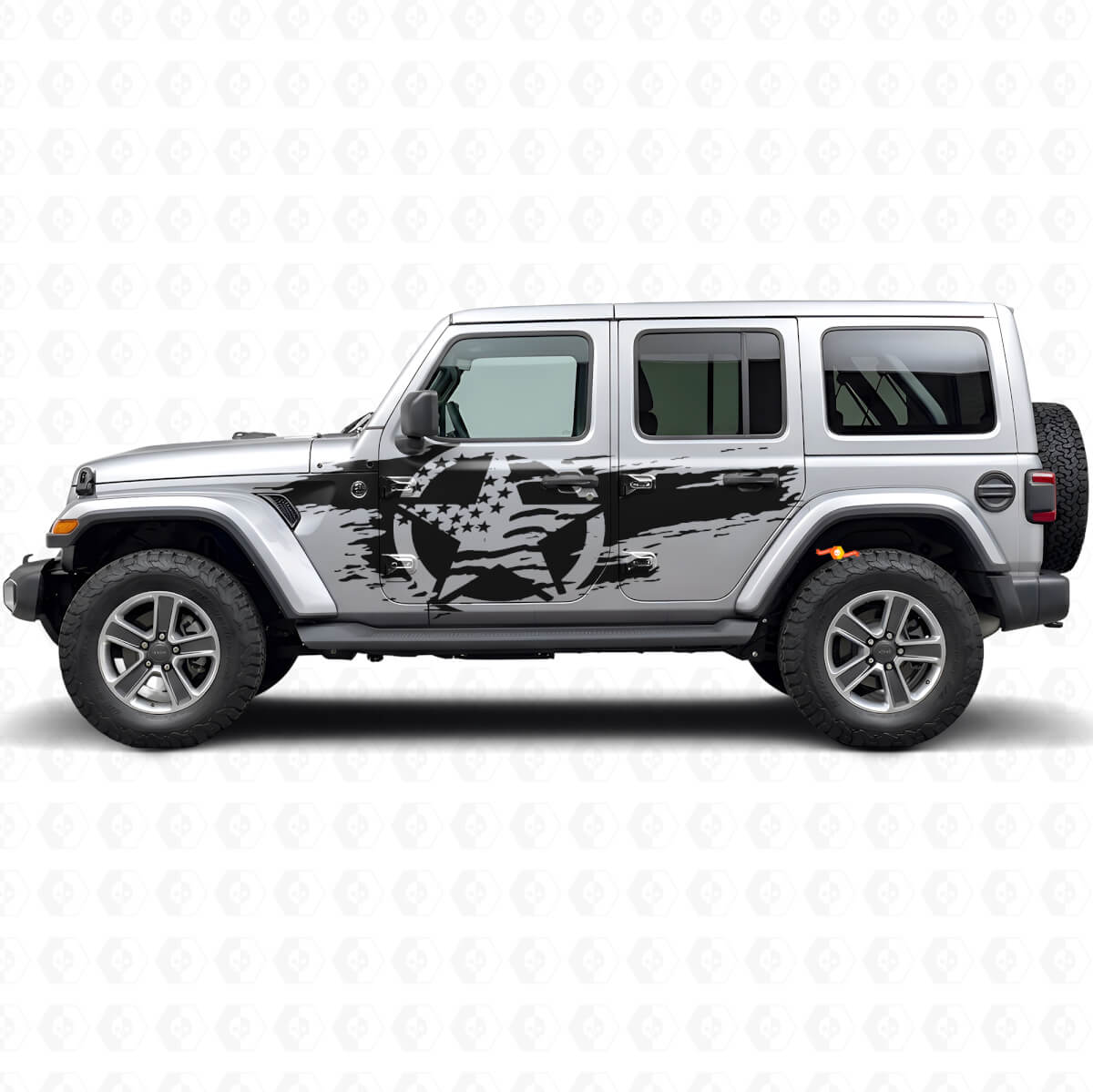 Verweerde USA Vlag Ster Zij Vinyl Decal Kit voor Jeep Wrangler