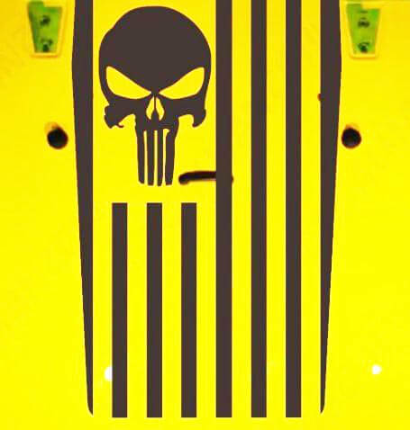 Punisher Skull USA-vlagstijl motorkap vinylsticker voor Jeep Wrangler