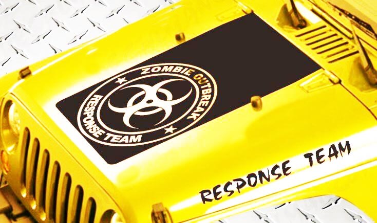 Zombie Outbreak Response Team Hood Vinyl Decal Kit voor Jeep Wrangler