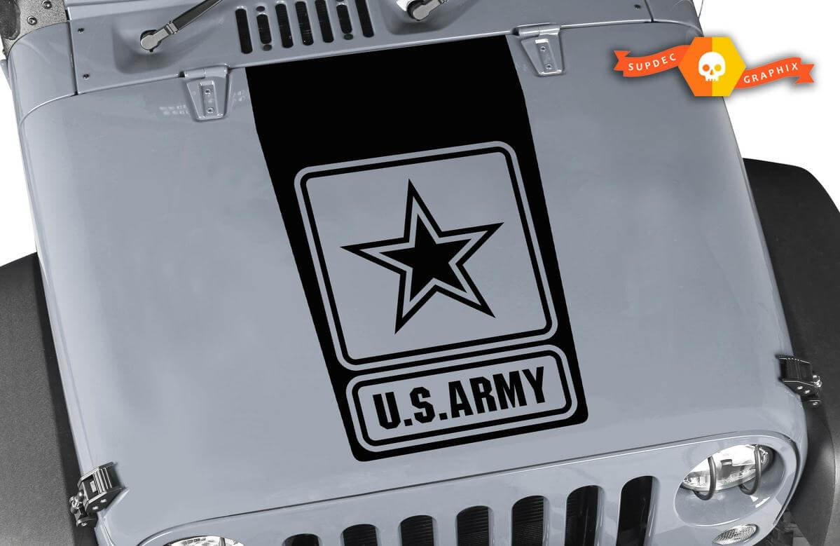 U.S. Army Star Hood Vinyl Sticker voor Jeep Wrangler JK JKU TJ LJ