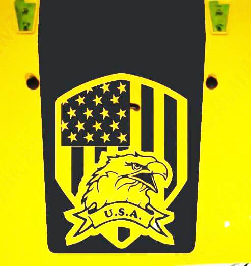 Amerikaanse Vlag Adelaar Zwart Geheel Motorkap Vinyl Stickers voor Jeep Wrangler