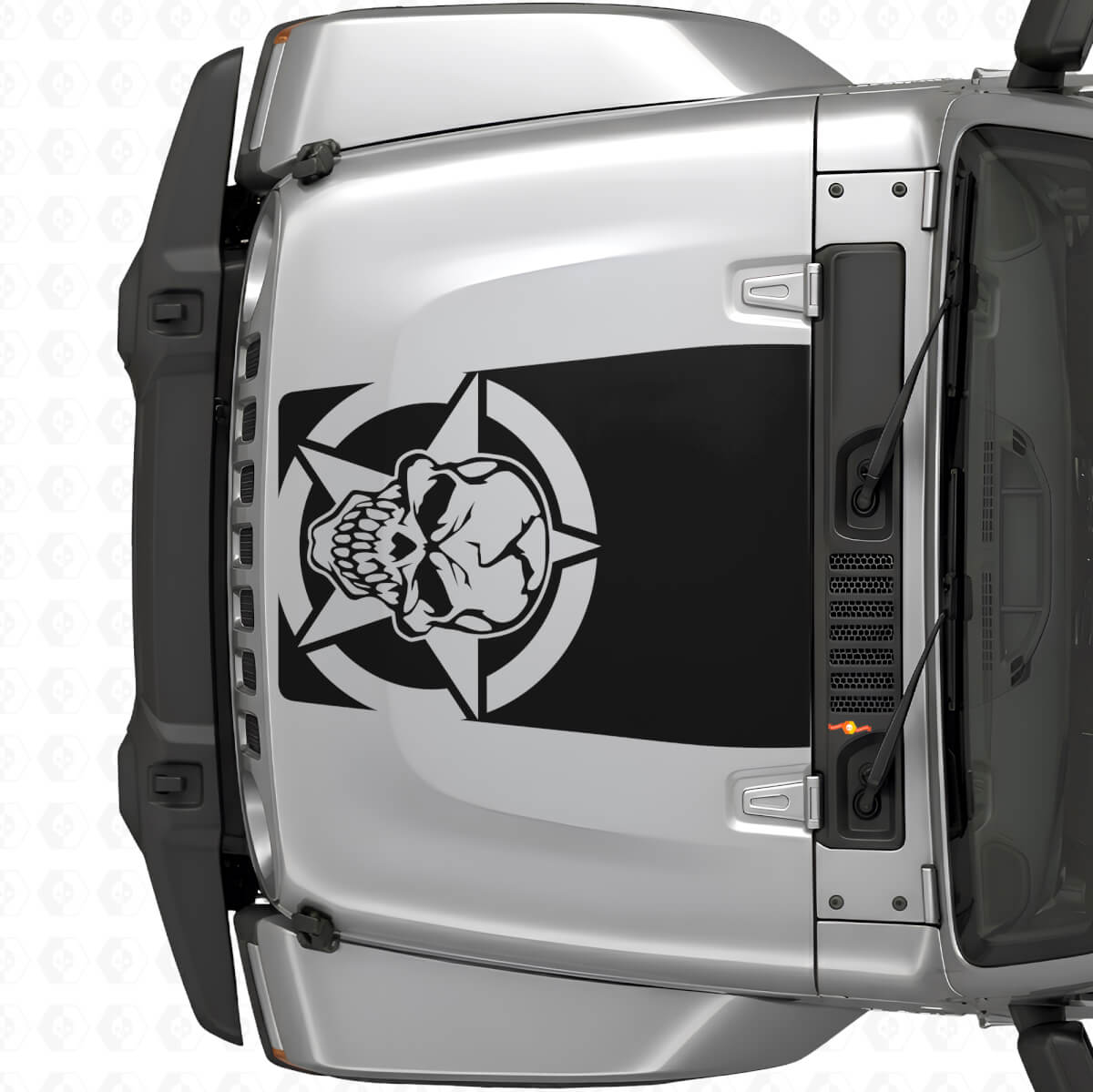 Militaire Skull Star Motorkap Vinyl Sticker voor Jeep Wrangler JK JKU TJ LJ
