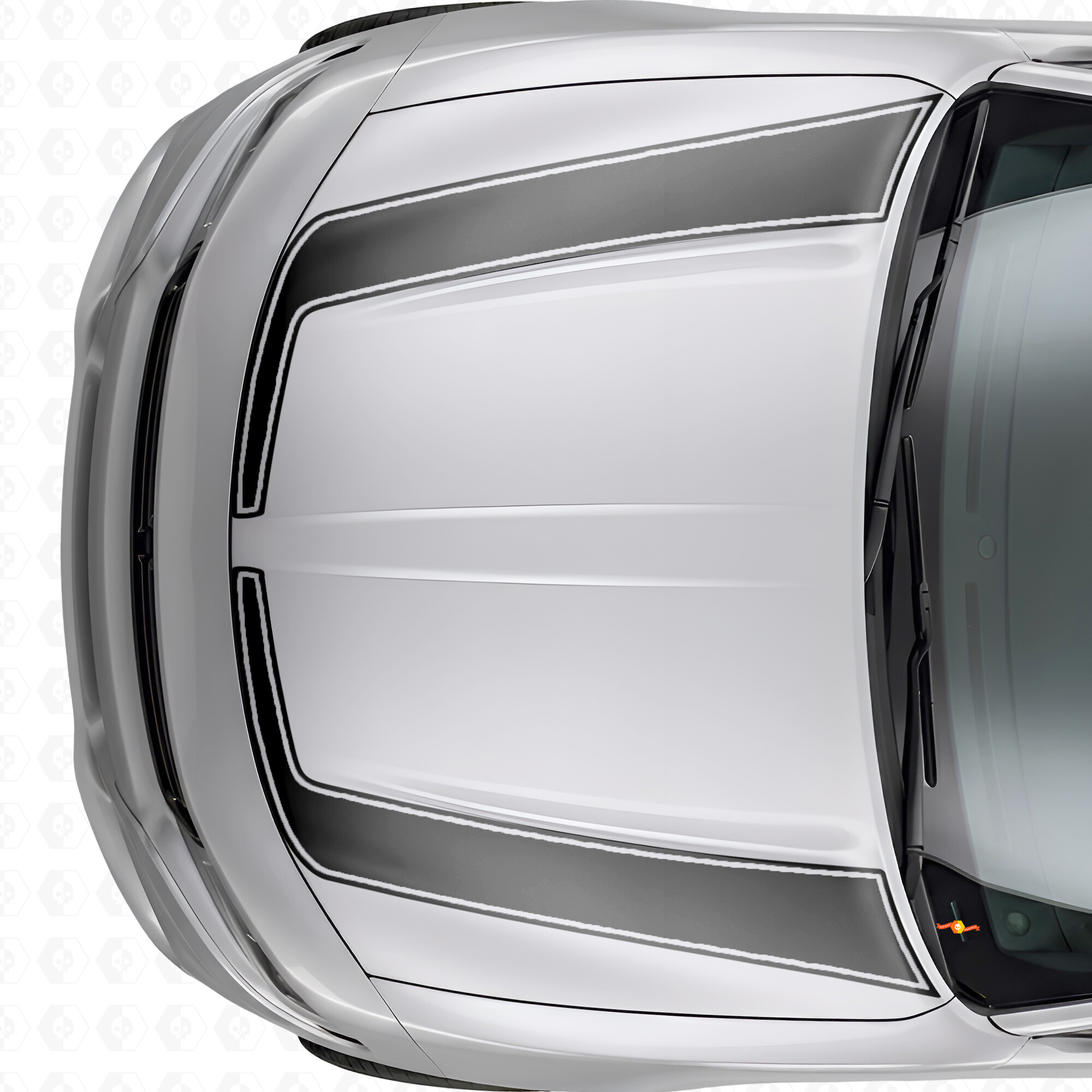 Accent Omlijning Strepen Motorkap Vinyl Decal Sticker voor Dodge Charger 2015-2026