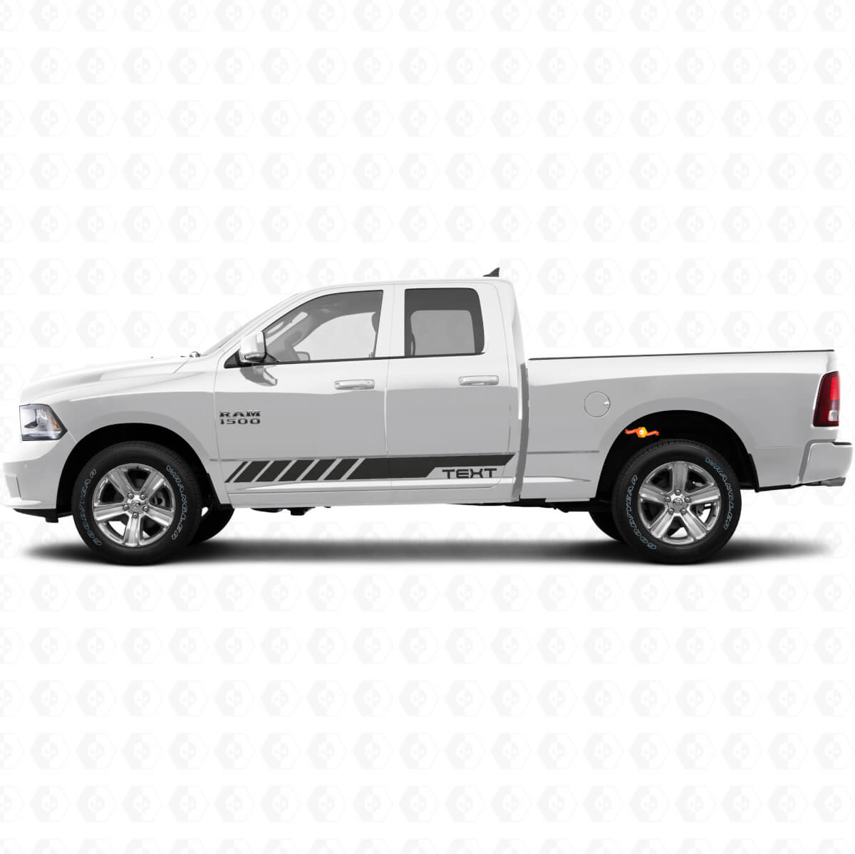 Geruite Zijstrepen Vinyl Sticker voor Dodge Ram 1500 2500 3500 2009–2016