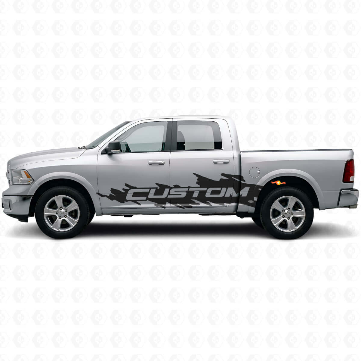 Mud Splash Custom zijvinyl decalset voor Dodge Ram Rebel 2009–2016