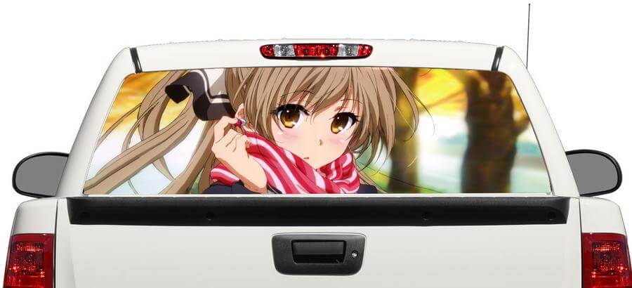 Anime Meisje Cartoon Achterruit Decal Sticker Pick-up Truck SUV Auto 1